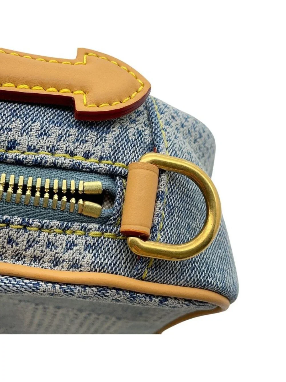 Louis Vuitton Shoulder Bag Damier Denim Cotton Chess